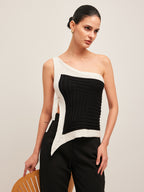 Asymmetrical Ribbed Side Tie Top Women's Fashion Trend