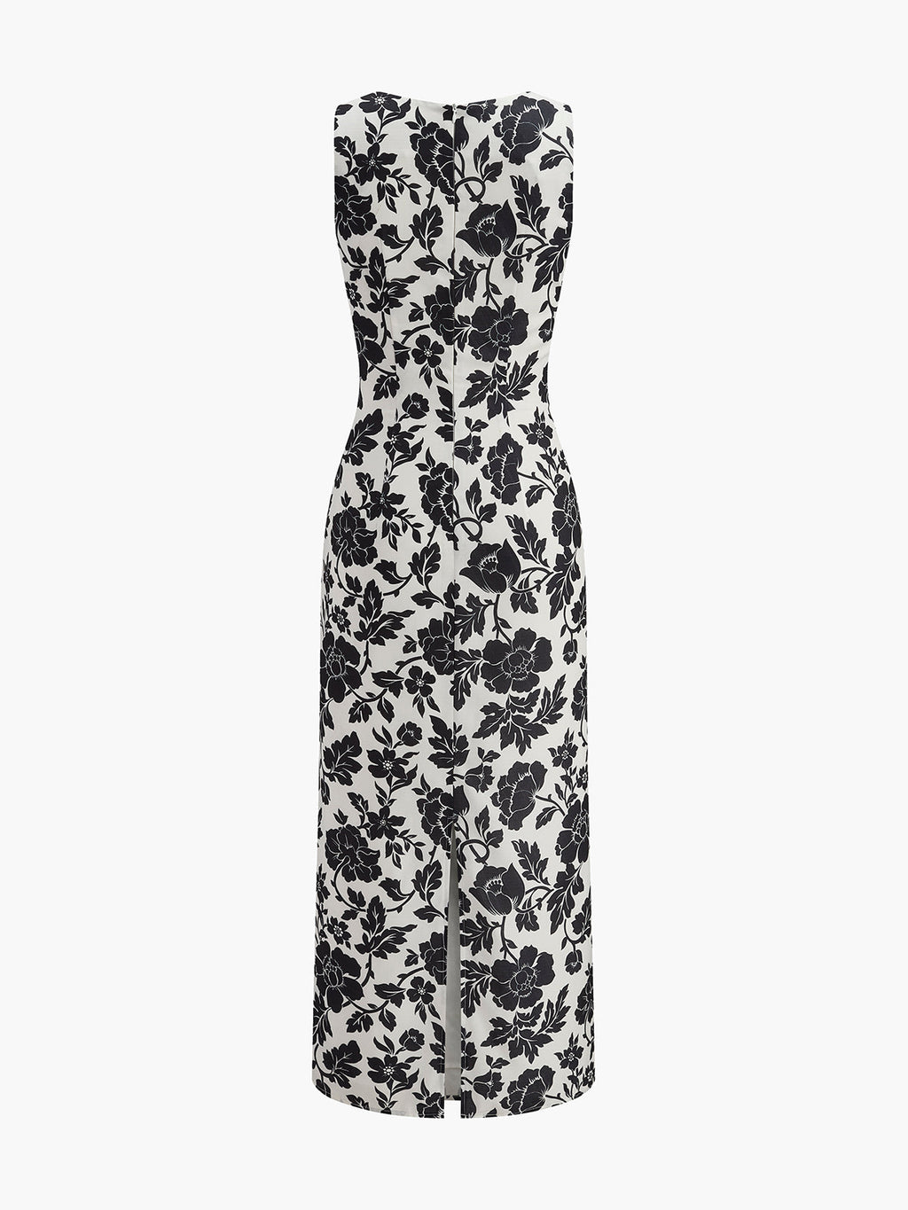 Floral Square Neck Slip Dress with Ruffle Detail