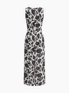 Floral Square Neck Slip Dress with Ruffle Detail