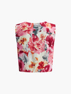 Floral Print Sleeveless Summer Shorts Set for Women