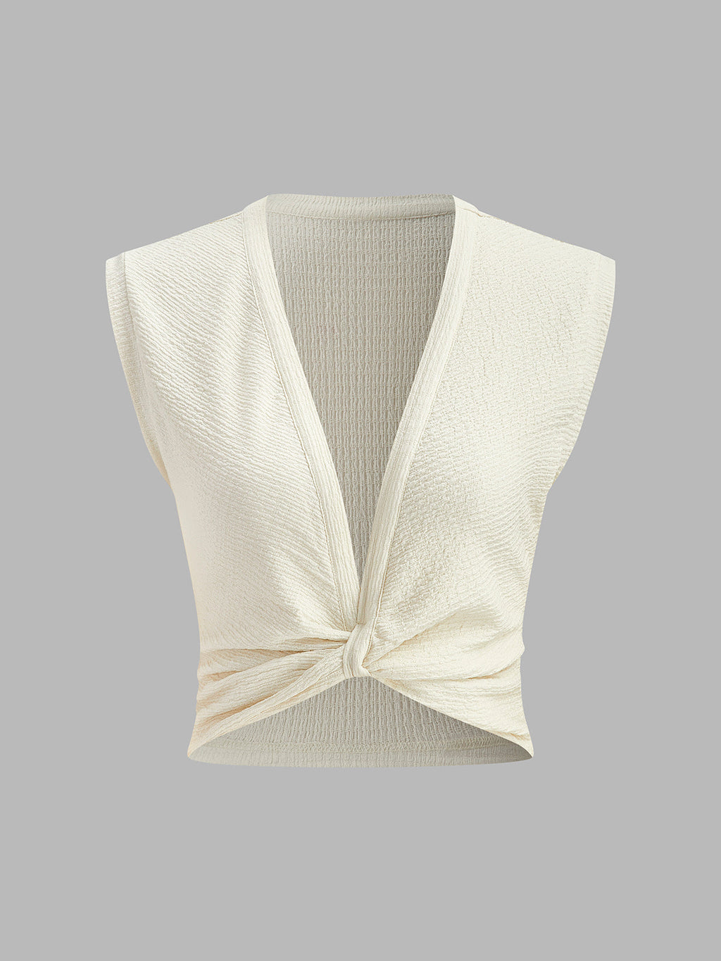 V-Neck Knot Front Sleeveless Top for Women Casual Summer Wear