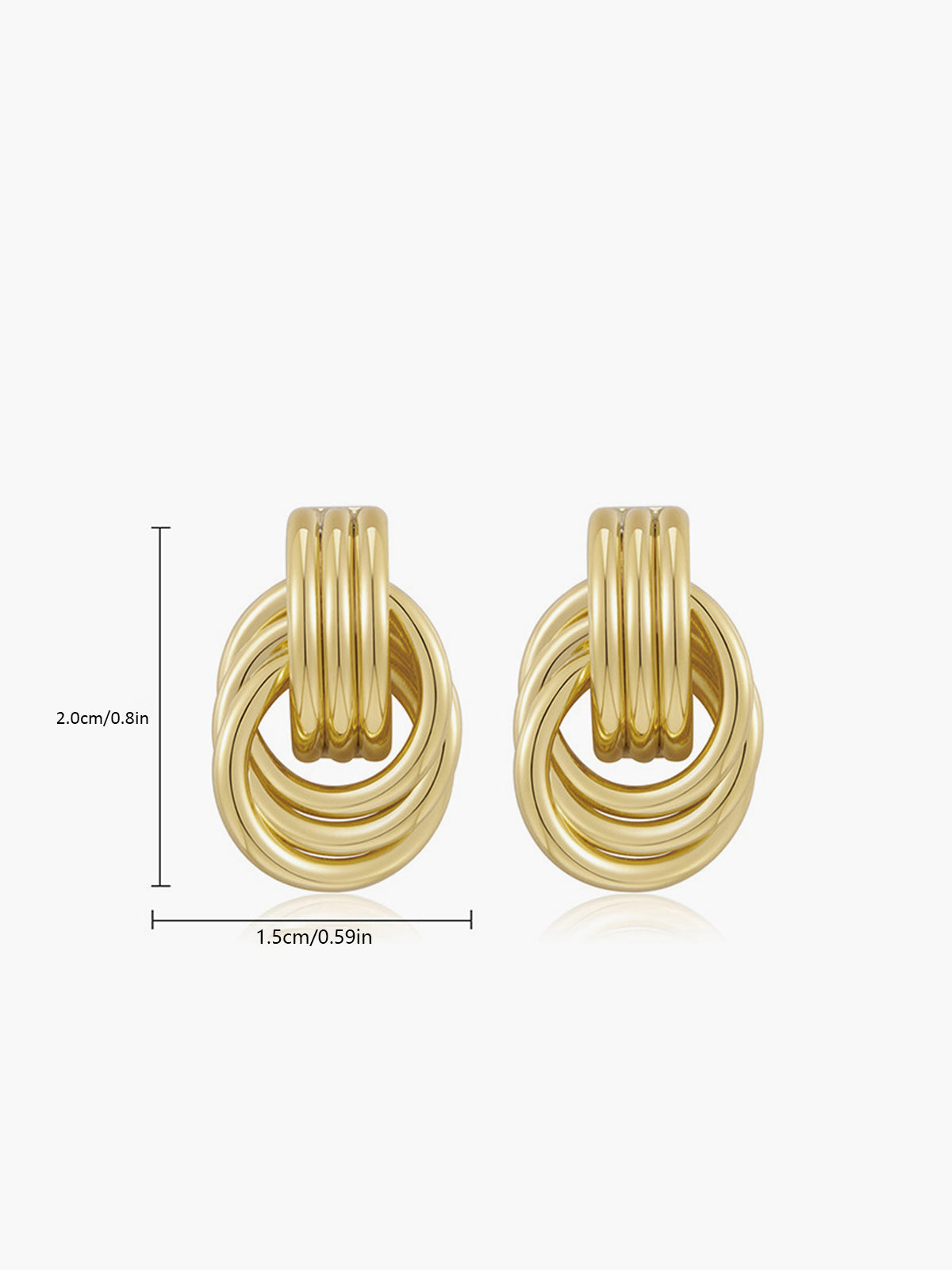 Gold Tone Multi Ring Drop Earrings with Elegant Long Dangles