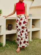 Floral Print High-Waist Skirt Trendy Spring Summer Fashion