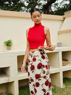 Floral Print High-Waist Skirt Trendy Spring Summer Fashion