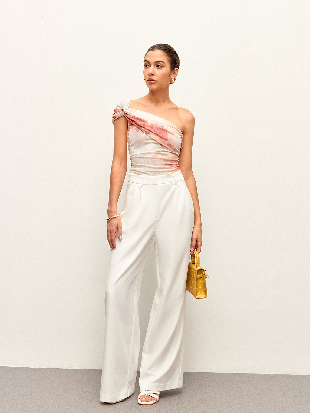 Tie-Dye One-Shoulder Top Trendy Boho Chic Style