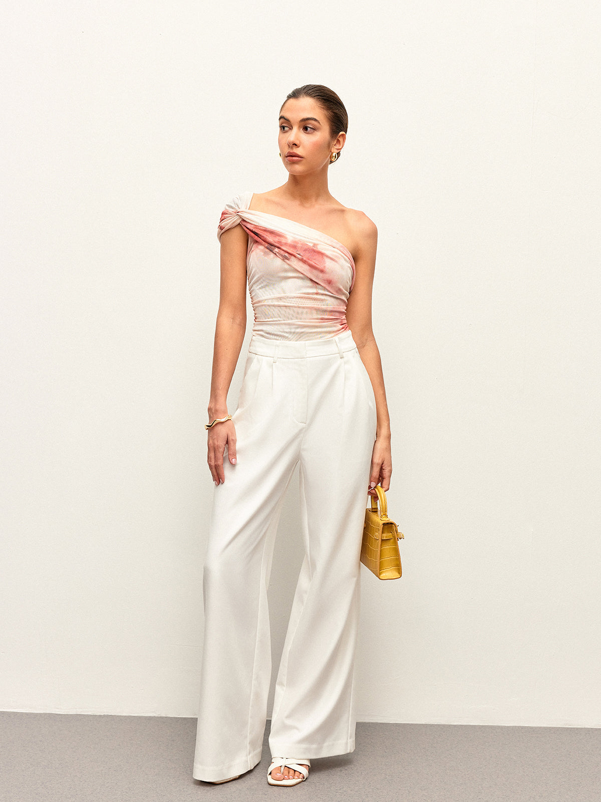Tie-Dye One-Shoulder Top Trendy Boho Chic Style