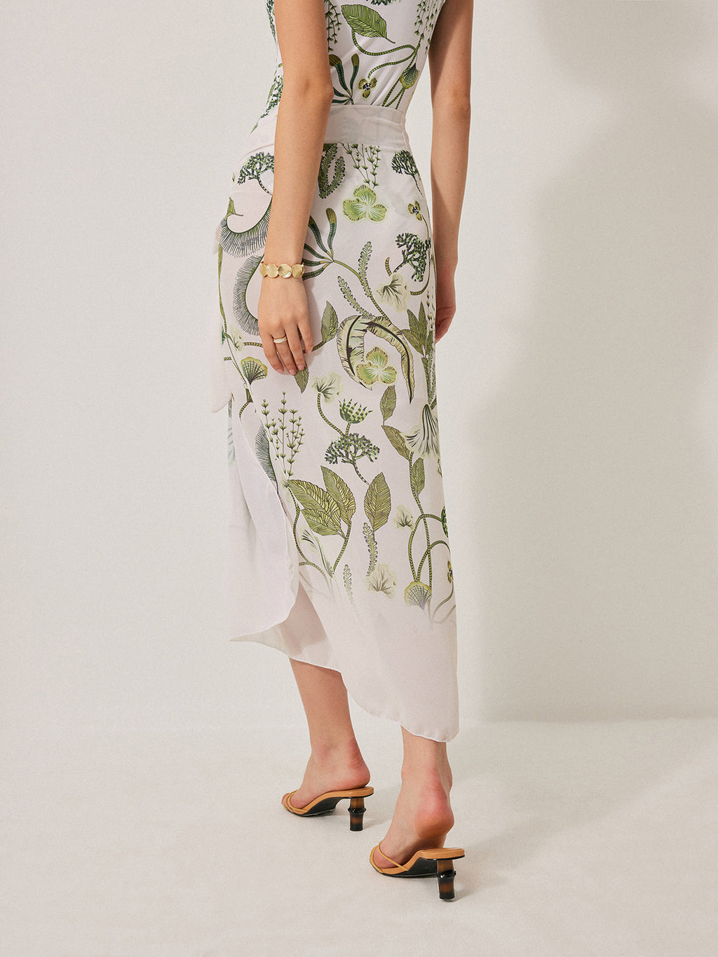 Chiffon Tie-Detail Flowy Beach Cover-Up Skirt
