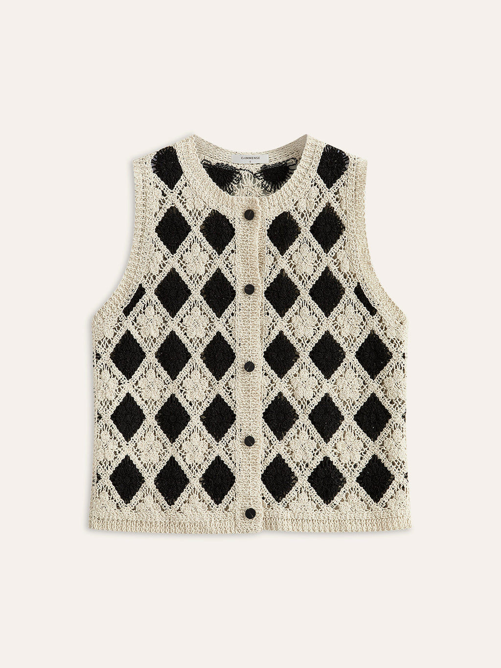 Embroidered Diamond Pattern Knit Vest | Stylish Layering Essential for All Seasons