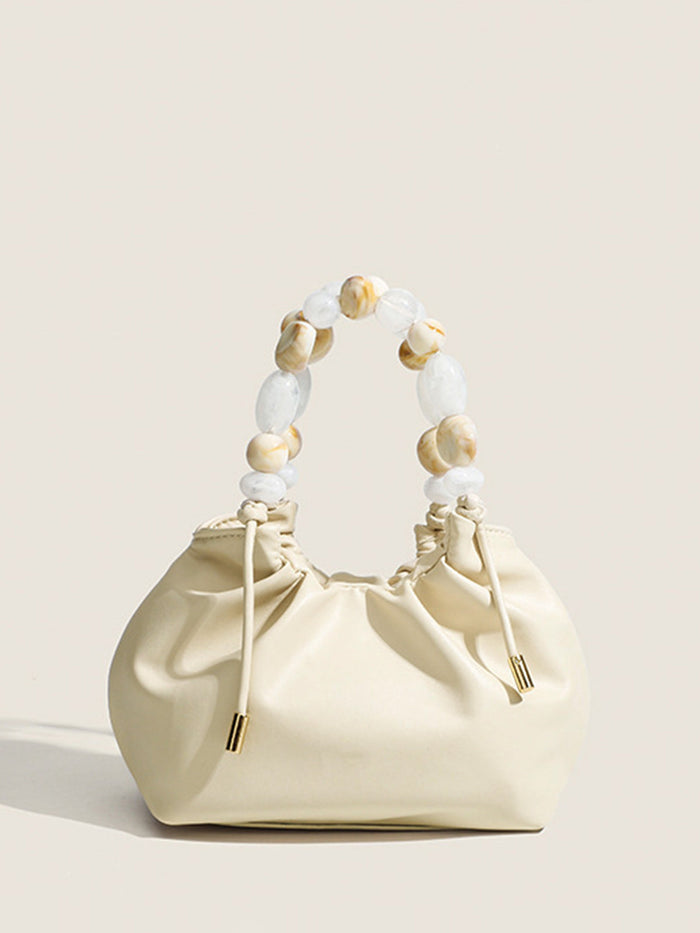 Pastel Beaded Handle Hobo Bag Fashion Everyday Carry Accessory