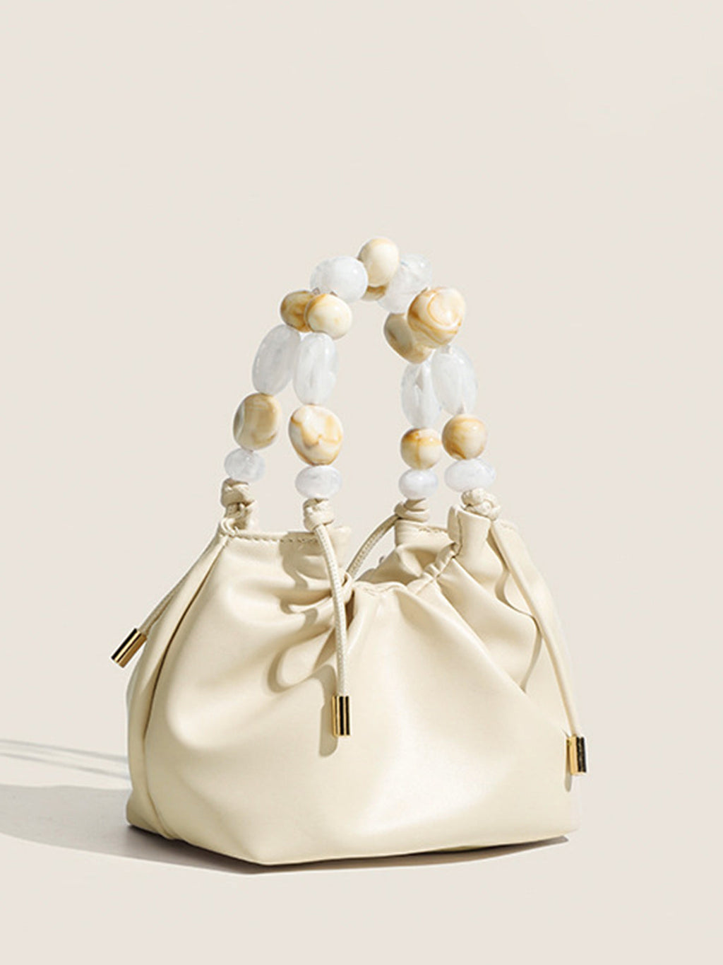 Pastel Beaded Handle Hobo Bag Fashion Everyday Carry Accessory