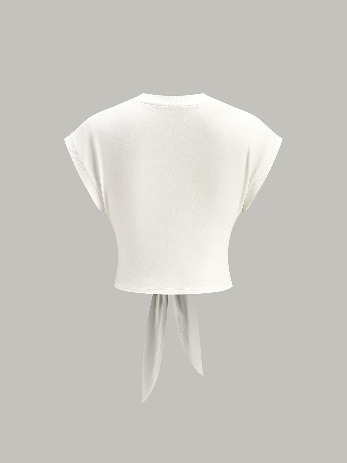 Tie-Front Cap Sleeve Top Women's Casual Blouse