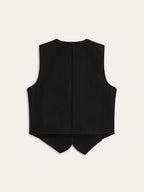 Tailored Denim Button-Up Vest for Everyday Fashion