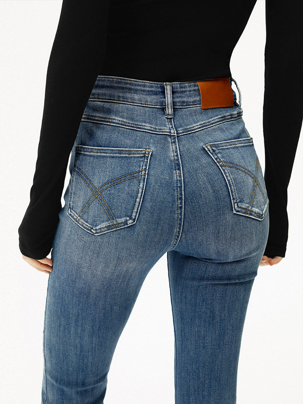 High-Waist Denim Bootcut Jeans for Women Slim Fit