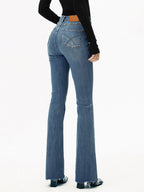 High-Waist Denim Bootcut Jeans for Women Slim Fit