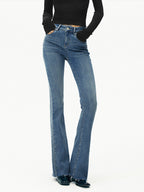 High-Waist Denim Bootcut Jeans for Women Slim Fit