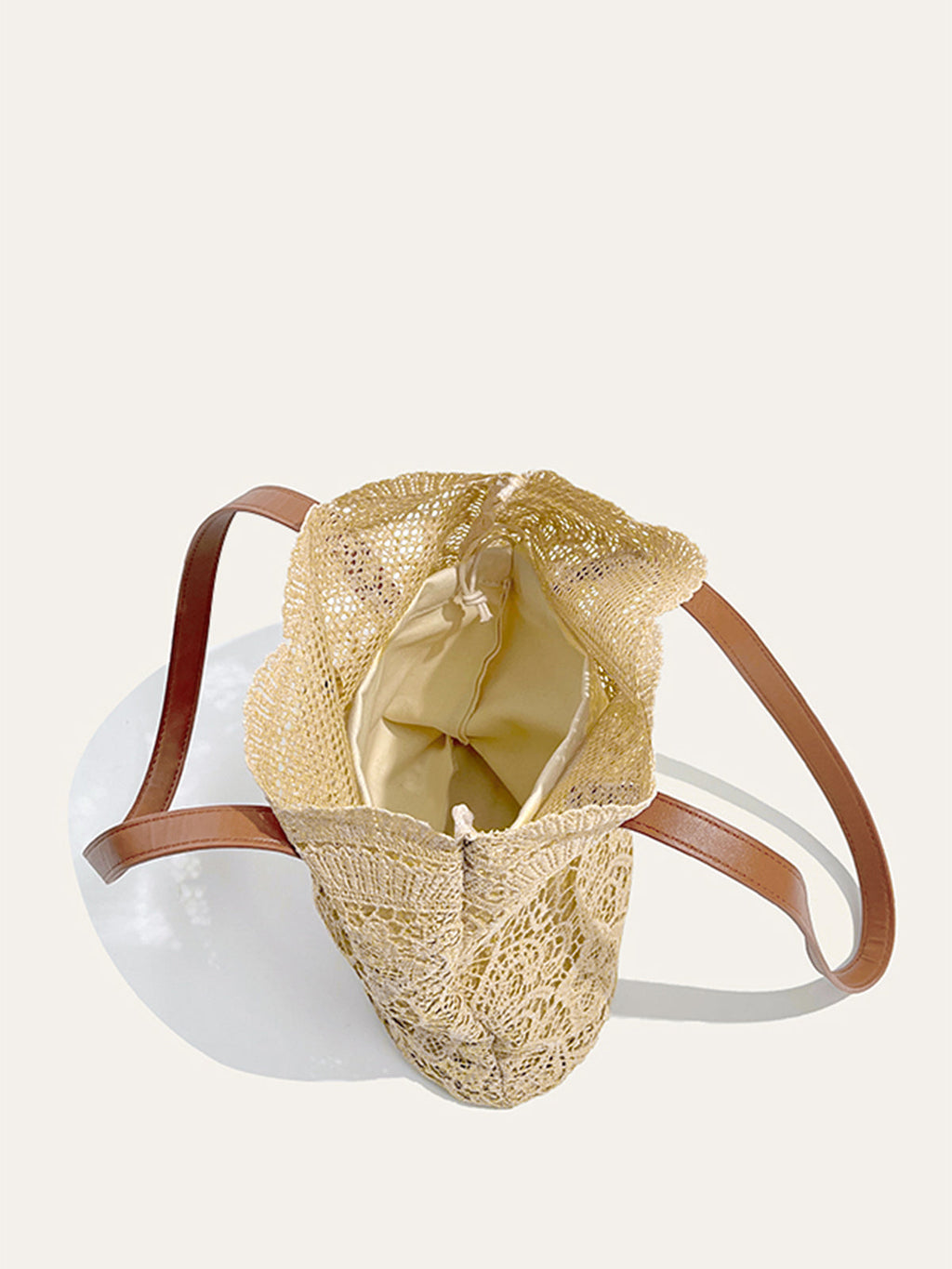 Lace Embellished Tote Bag with Chic Floral Design