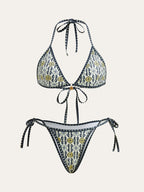 Patterned Halter Bikini Set for Summer Beachwear