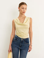 Tie-Back Bow Tank Top Flowy Summer Style Women's