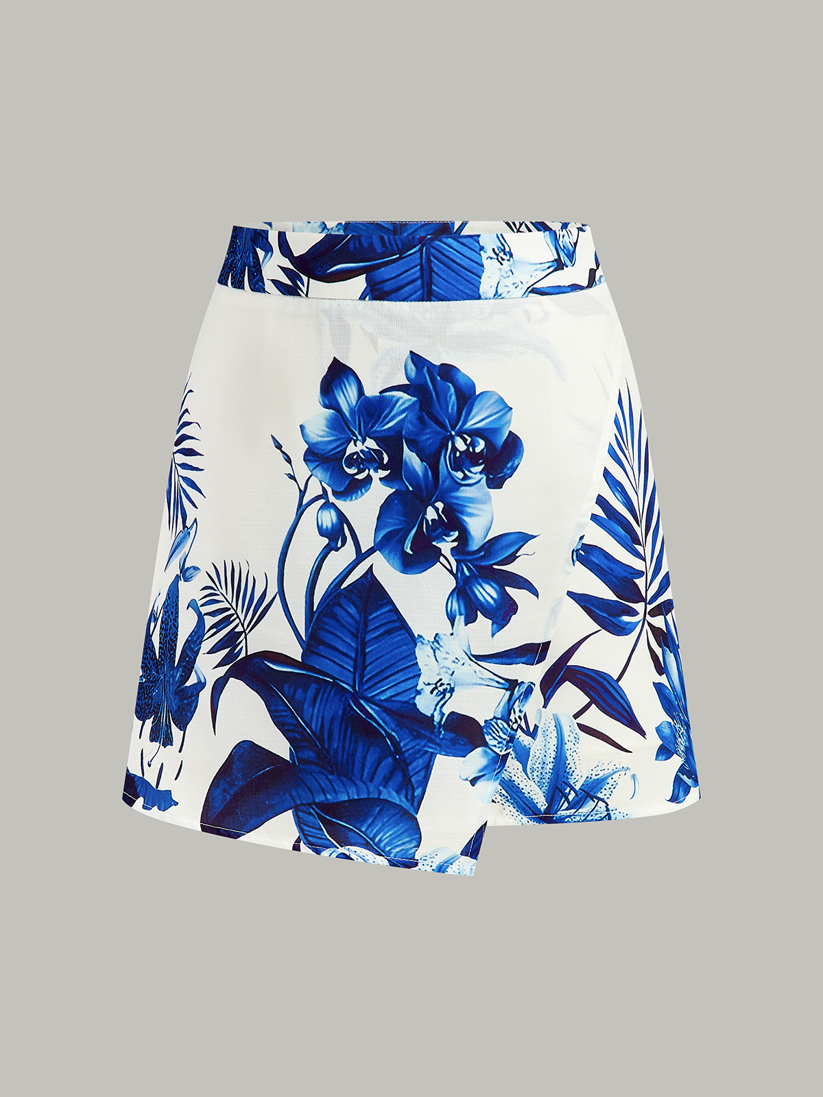 Asymmetric Wrap Skirt with Adjustable Tie Closure