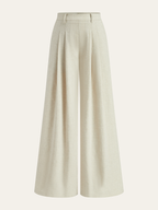 Linen Blend Wide-Leg Pants, Comfortable Lightweight Summer Fashion