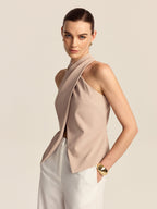 Cross-Front Halter Top for Summer Casual Wear