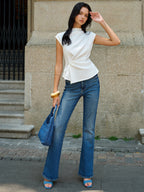 Sleeveless Ruched Top for Women Casual Summer Wear