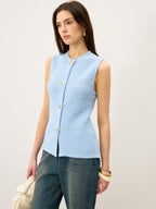 Button-Front Knit Vest for Casual Layering