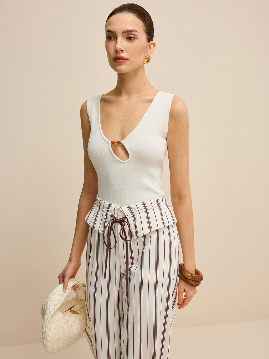 Cut-Out Tank Top for Women, Summer Casual Wear