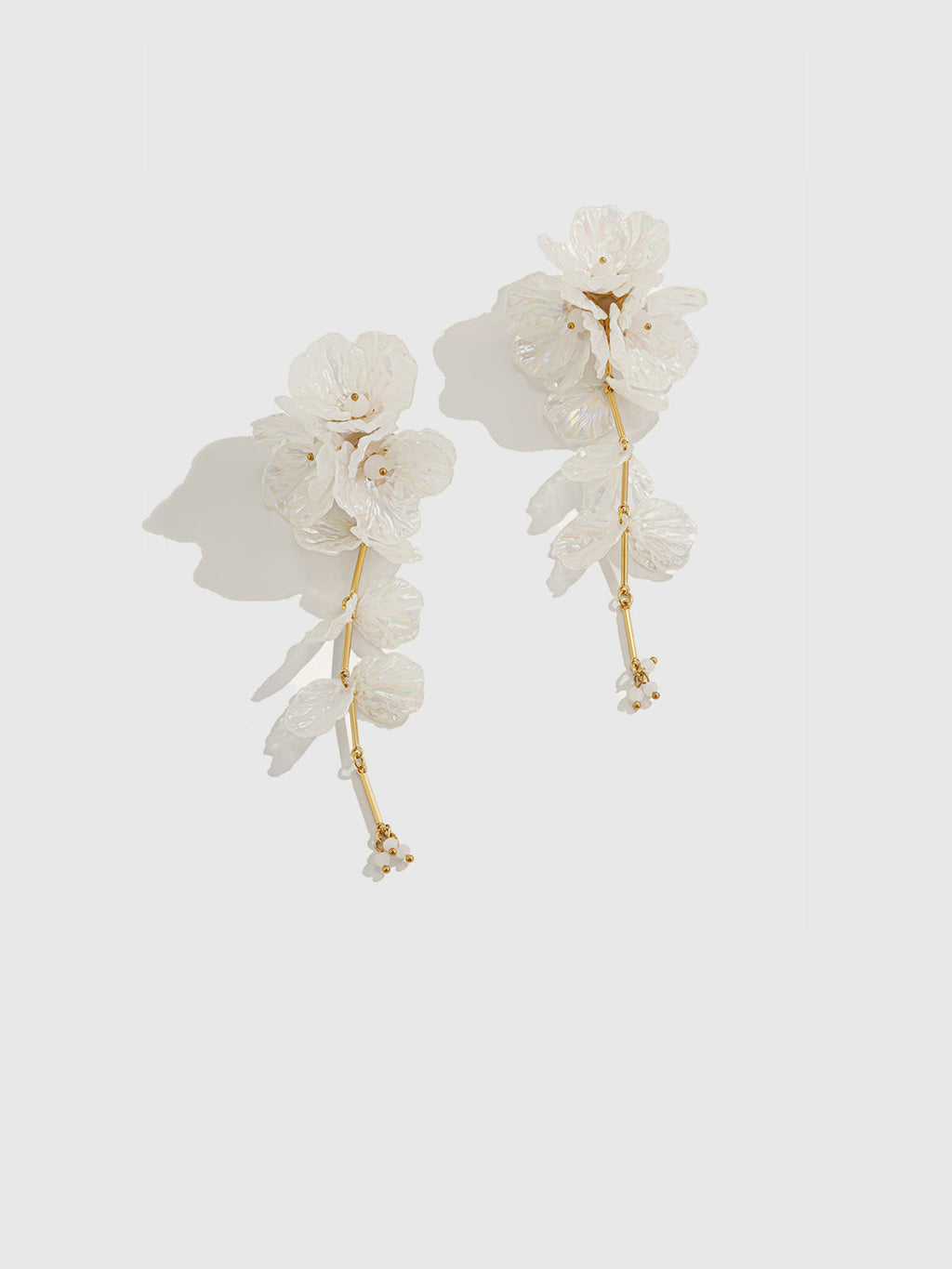 Floral Iridescent Drop Earrings Handcrafted Unique Women's Jewelry