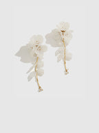 Floral Iridescent Drop Earrings Handcrafted Unique Women's Jewelry