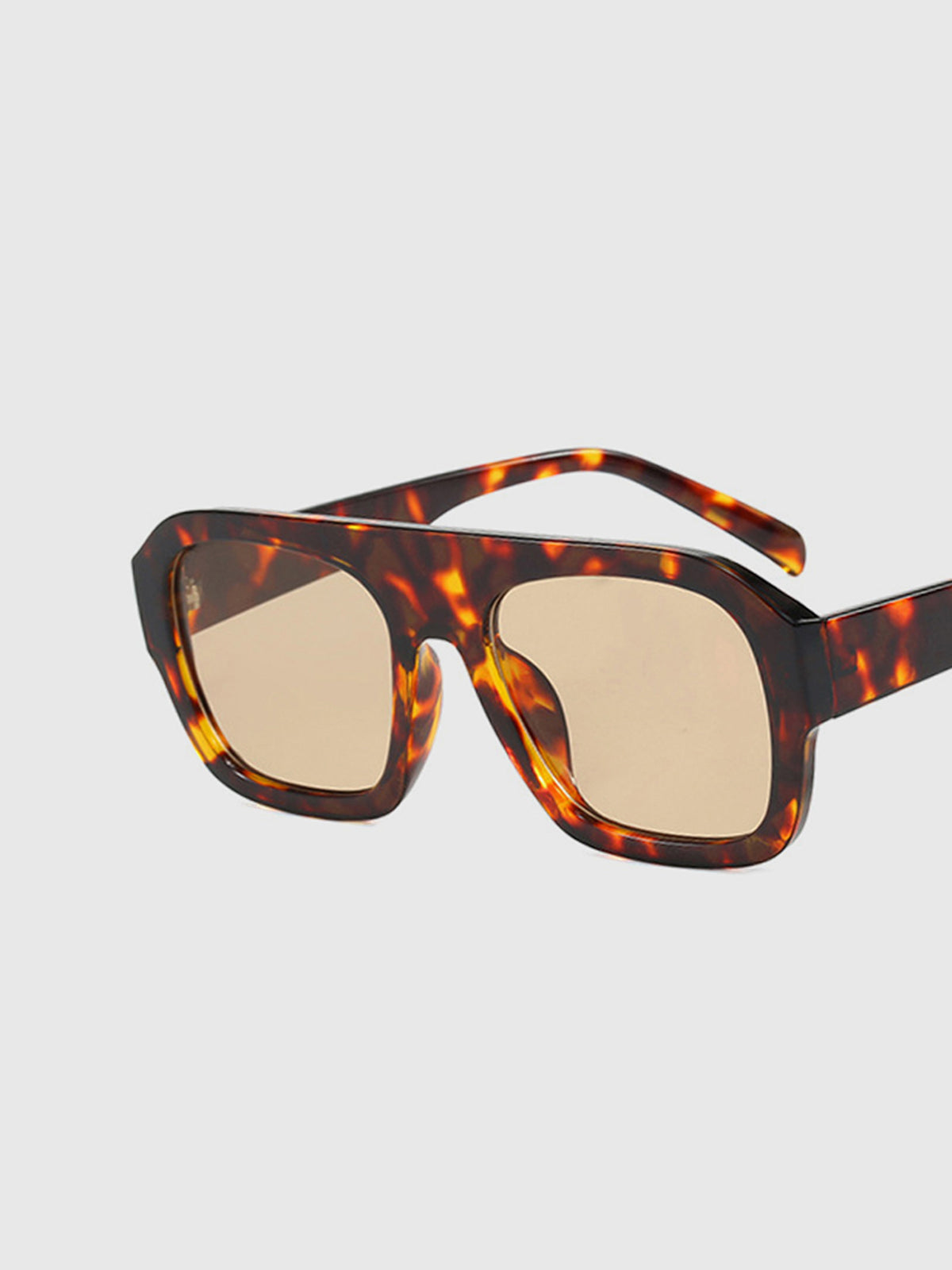 Leopard Printed Square Sunglasses for Women UV Protection