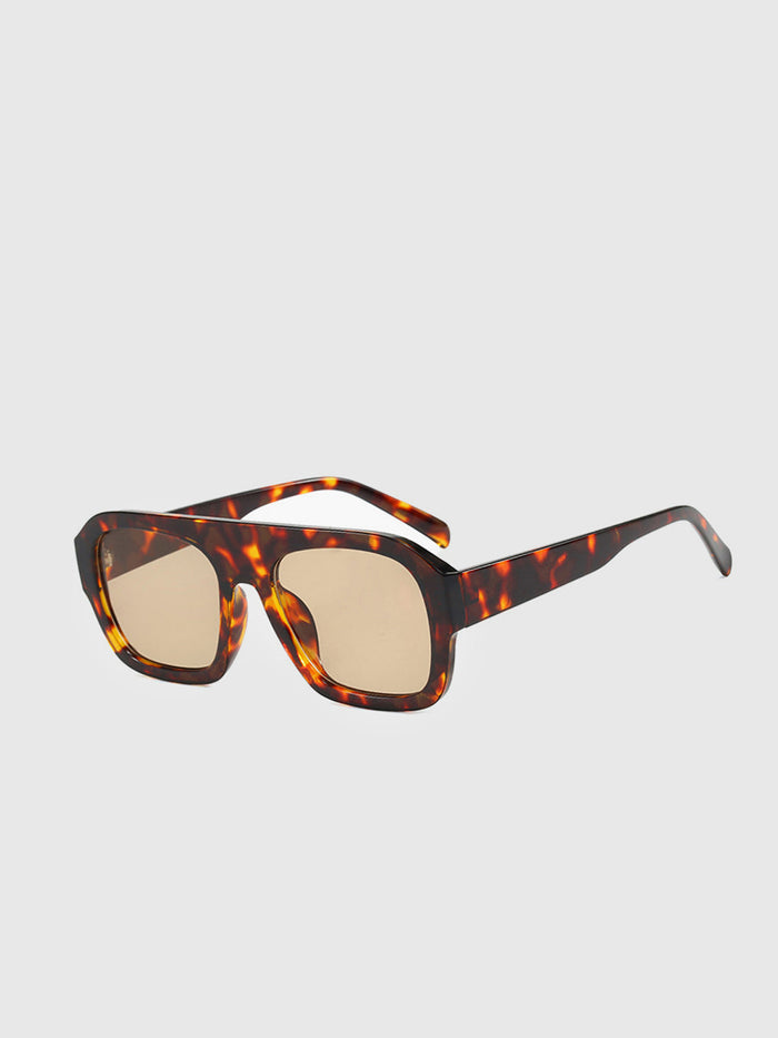 Leopard Printed Square Sunglasses for Women UV Protection
