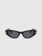 Cat Eye Black Frame Sunglasses for Women Trendy UV Protection