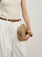 Straw Clutch Bag Casual Summer Beach Purse Handwoven