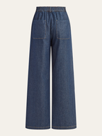 Mid-Waisted Wide-Leg Denim Pants for Women Casual and Stylish