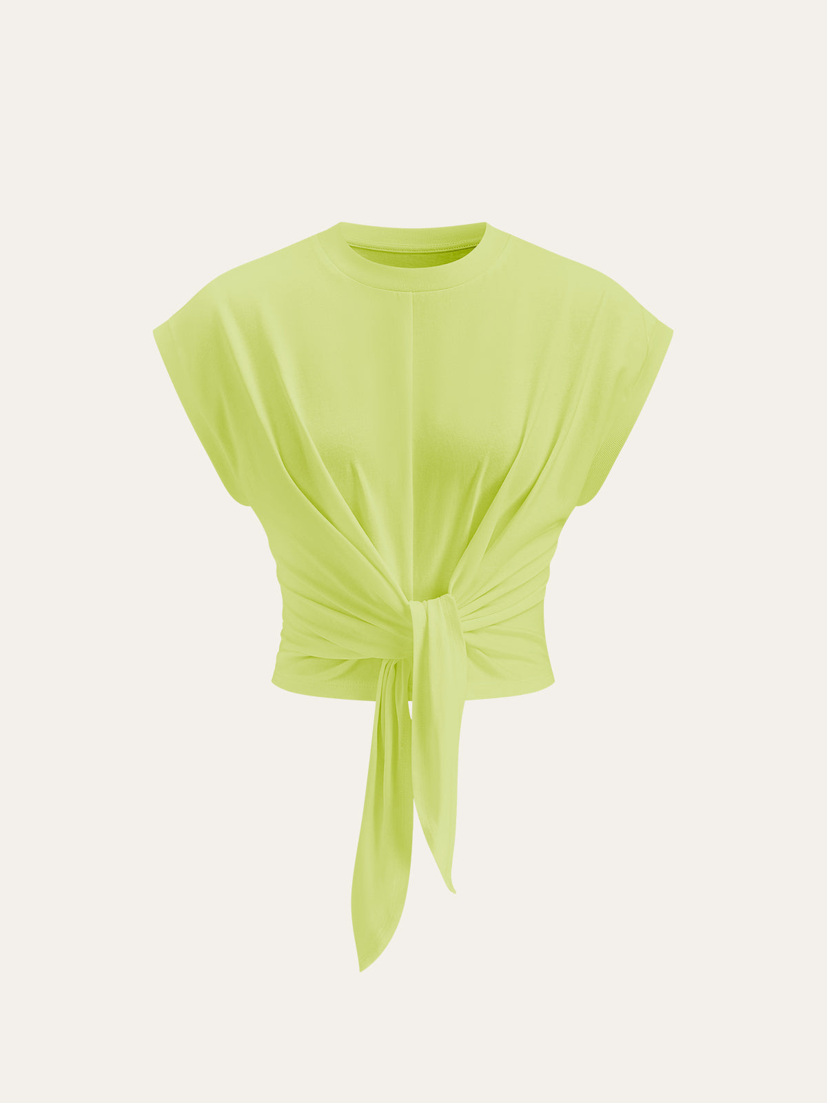 Tie-Front Cap Sleeve Top Women's Casual Blouse