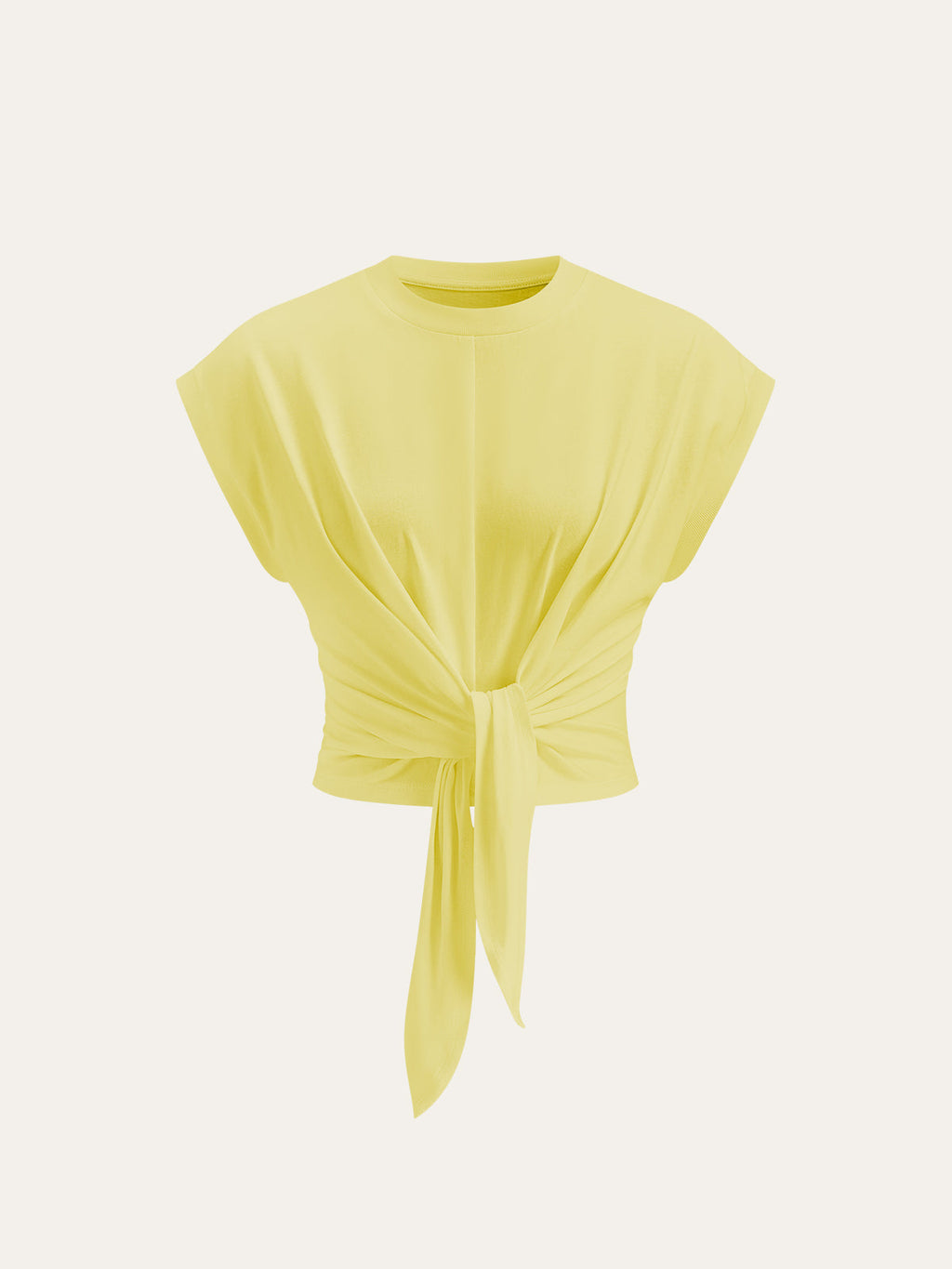 Tie-Front Cap Sleeve Top Women's Casual Blouse