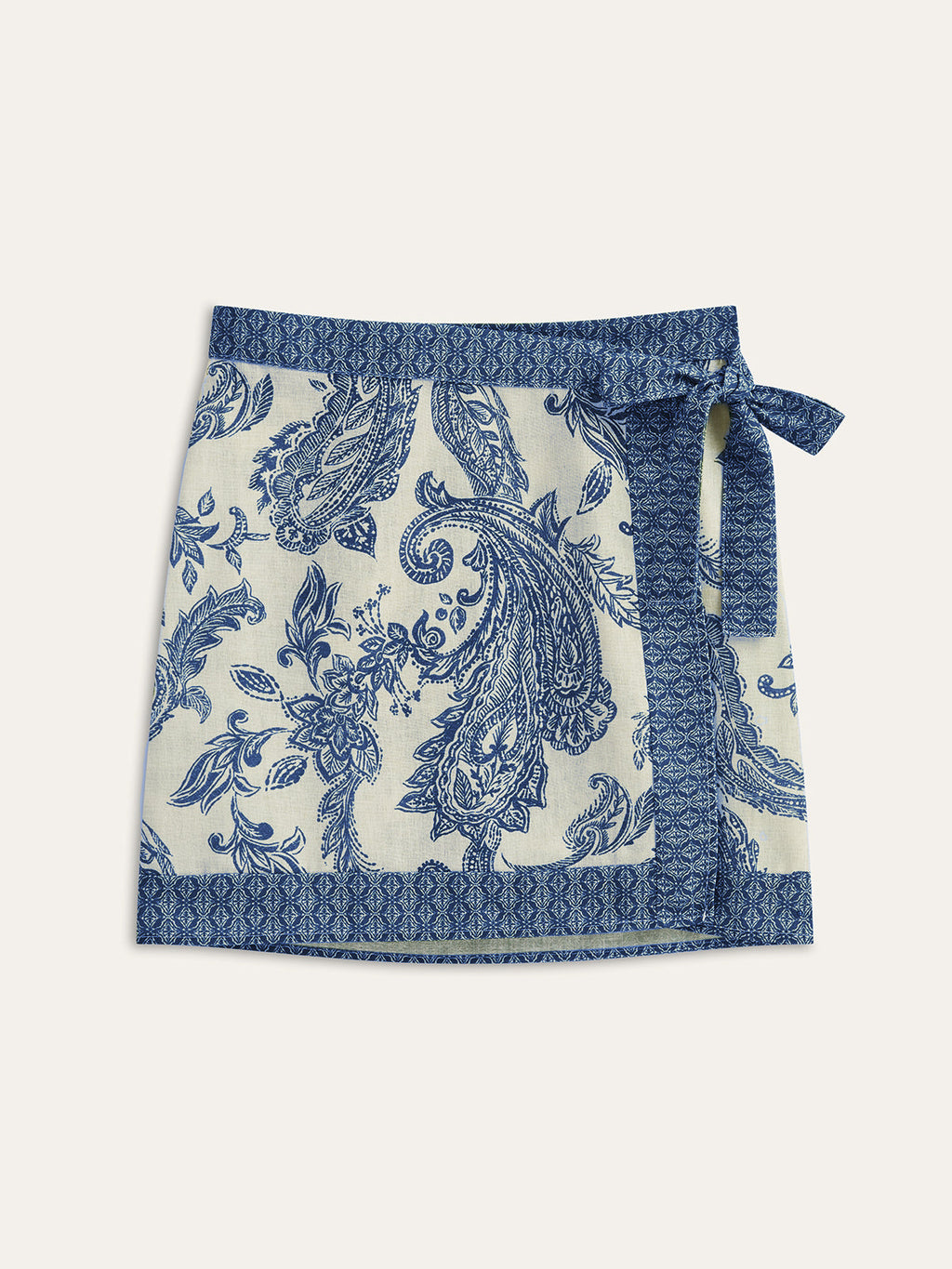 Paisley Print Wrap Skirt Lightweight Summer Style