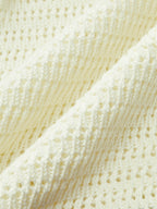 Contrast Trim Starfish Button Knitted Top, Cozy Casual Long Sleeve Pullover