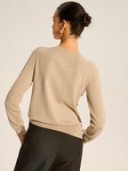 Asymmetric Button Knit Top for Women, Casual Long Sleeve Pullover