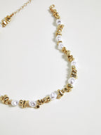 Pearl & Gold Beaded Choker Necklace | Elegant Handcrafted Jewelry