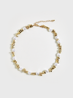 Pearl & Gold Beaded Choker Necklace | Elegant Handcrafted Jewelry