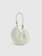 Crocheted Conch-Shaped Handbag Unique Beach-Style Accessory