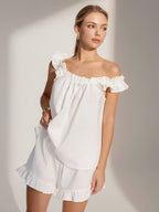 Cotton Ruffle Shorts Set for Toddlers Summer Outfit