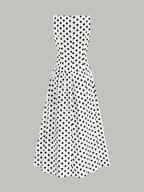 Polka Dot Sleeveless Midi Dress with Belted Waist
