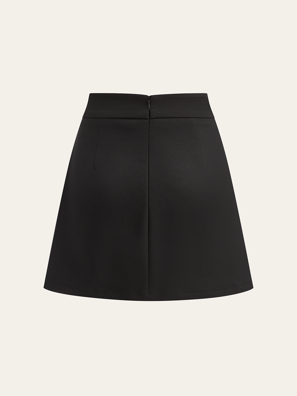Asymmetric Striped-Panel Mini Skirt with High Waistband