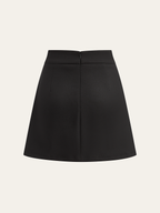 Asymmetric Striped-Panel Mini Skirt with High Waistband