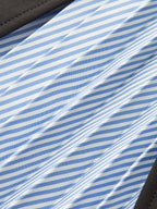 Asymmetric Striped-Panel Mini Skirt with High Waistband