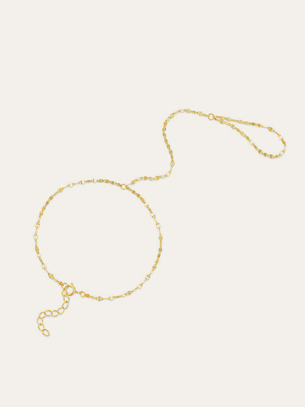 Golden Chain Finger Bracelet Adjustable Hand Jewelry for Women