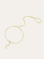 Golden Chain Finger Bracelet Adjustable Hand Jewelry for Women